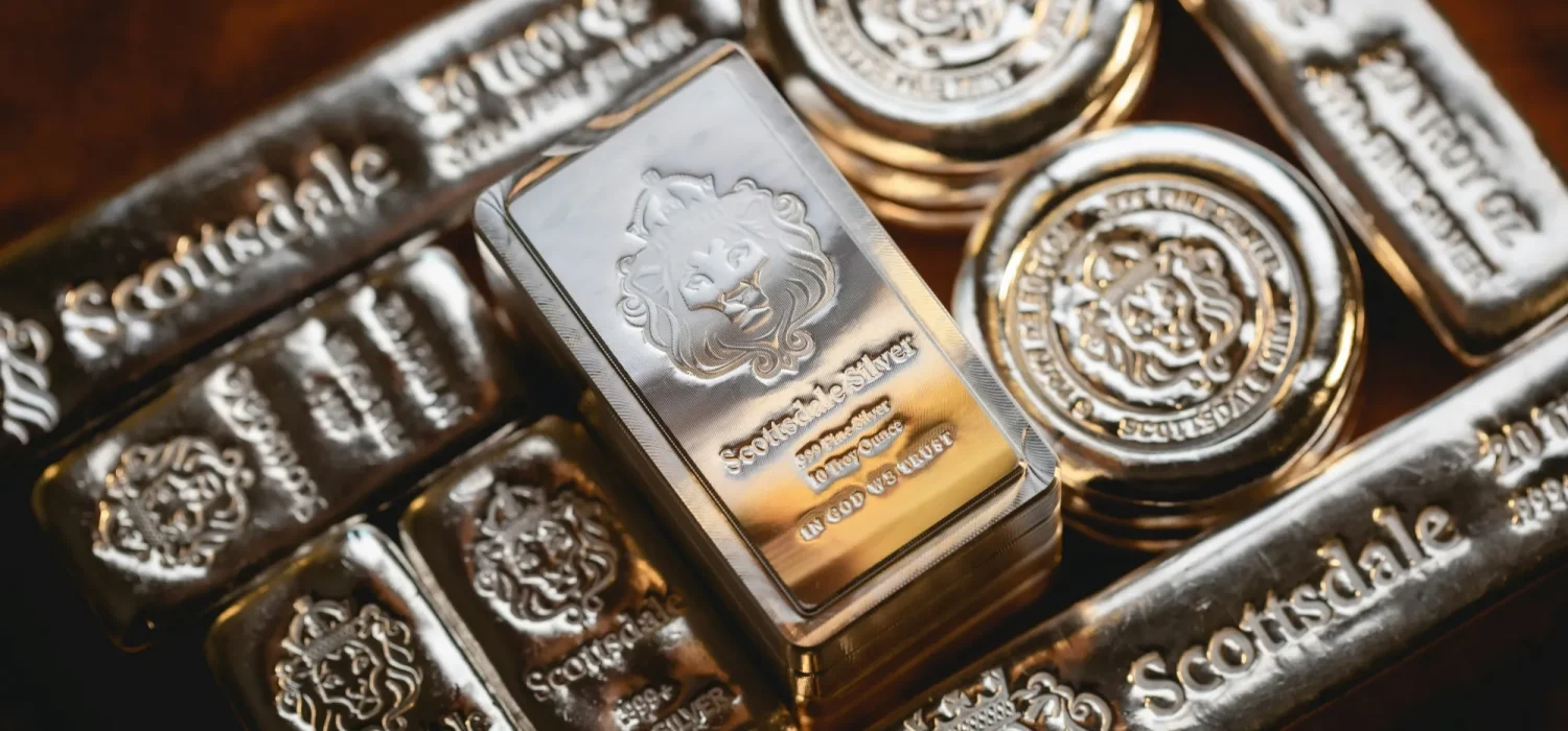 Barres et pièces d’argent pur 999,9 de la Scottsdale Mint